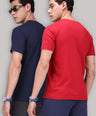 Sporto Men's Round Neck Cotton Rich, Solid Colour T-shirt Pack of 2