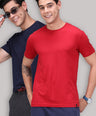 Sporto Men's Round Neck Cotton Rich, Solid Colour T-shirt Pack of 2