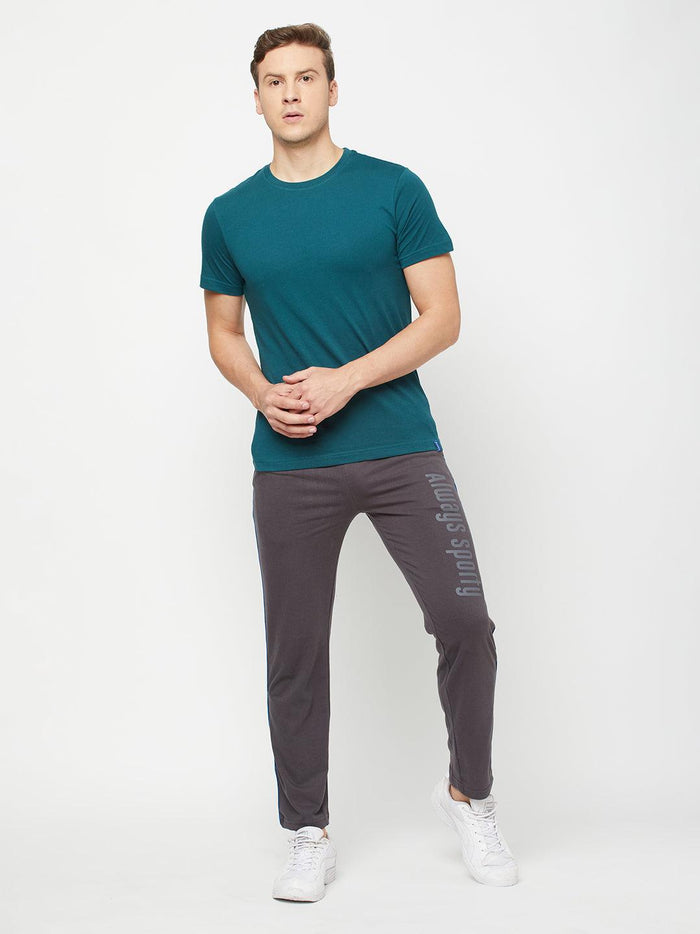 Sporto Men's Charcoal Printed Track Pant