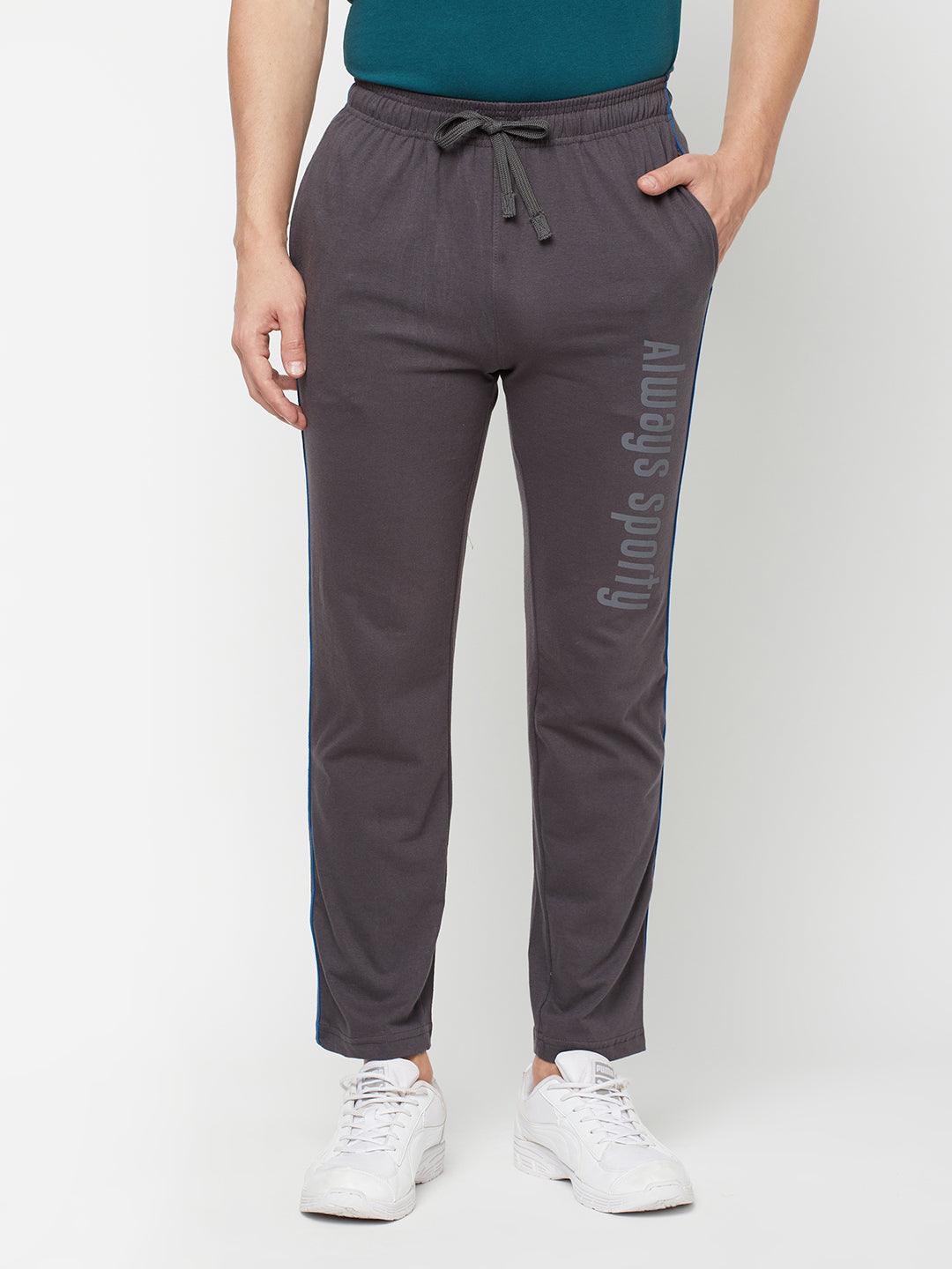 Sporto Men's Charcoal Printed Track Pant