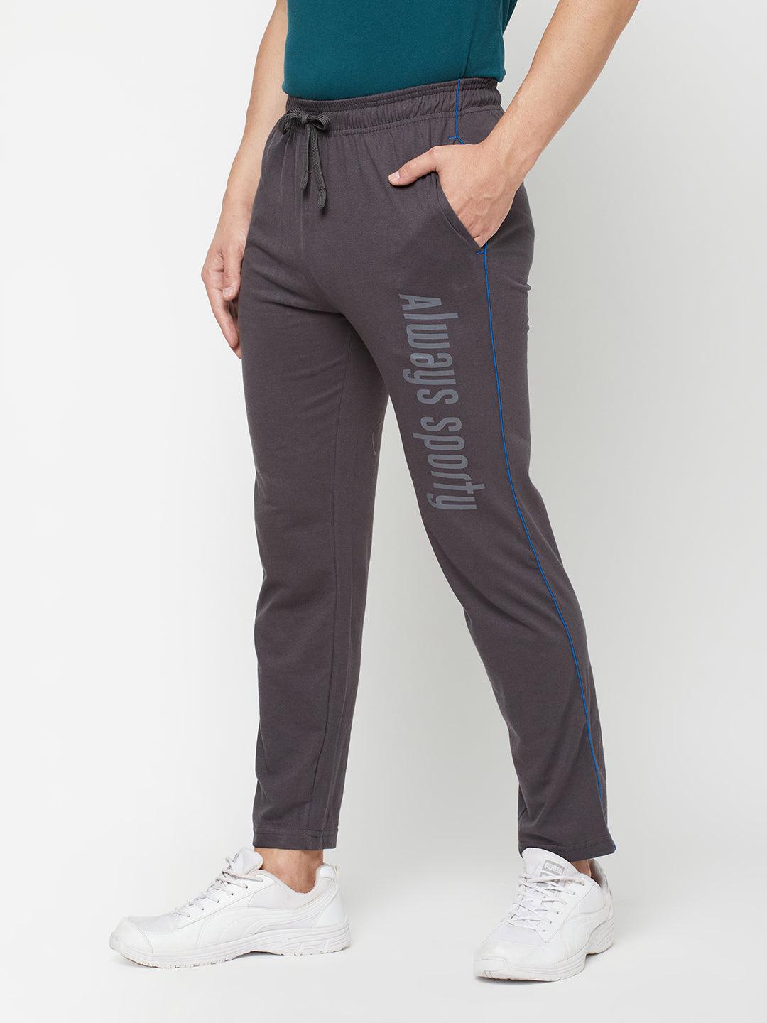 Sporto Men's Charcoal Printed Track Pant