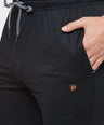 Sporto Men's Plaited Jersey Knit Black & Grey Track Pant