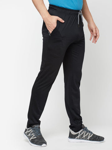 Sporto Men's Plaited Jersey Knit Black & Grey Track Pant