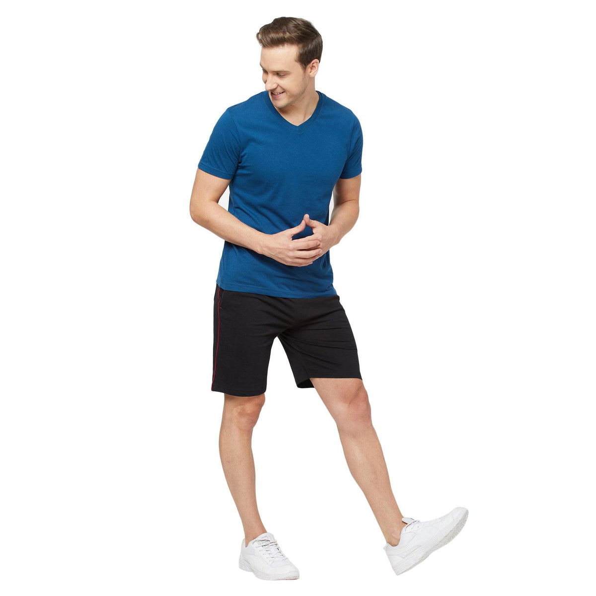 Sporto Men's Solid Casual Lounge Shorts - Black