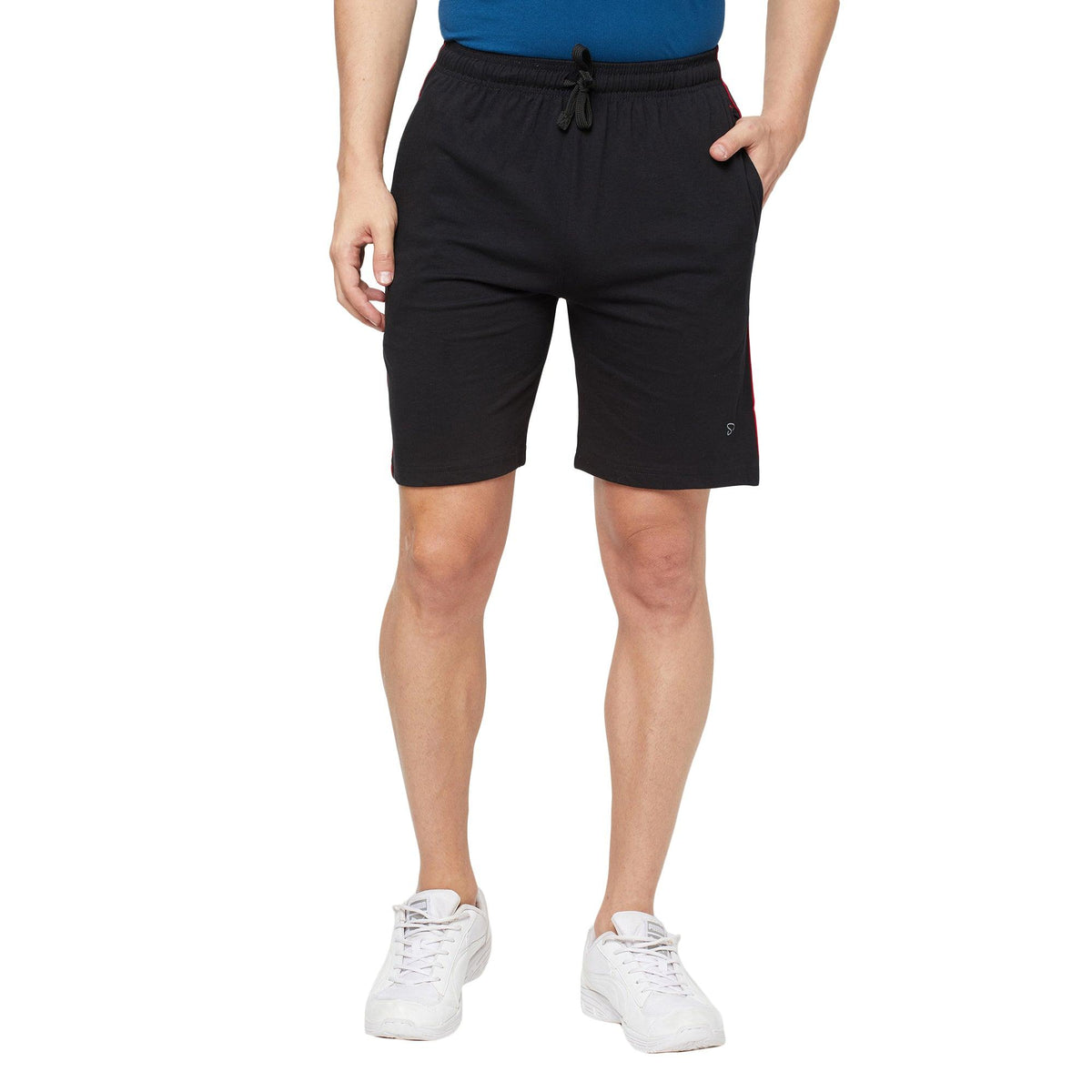 Sporto Men's Solid Casual Lounge Shorts - Black