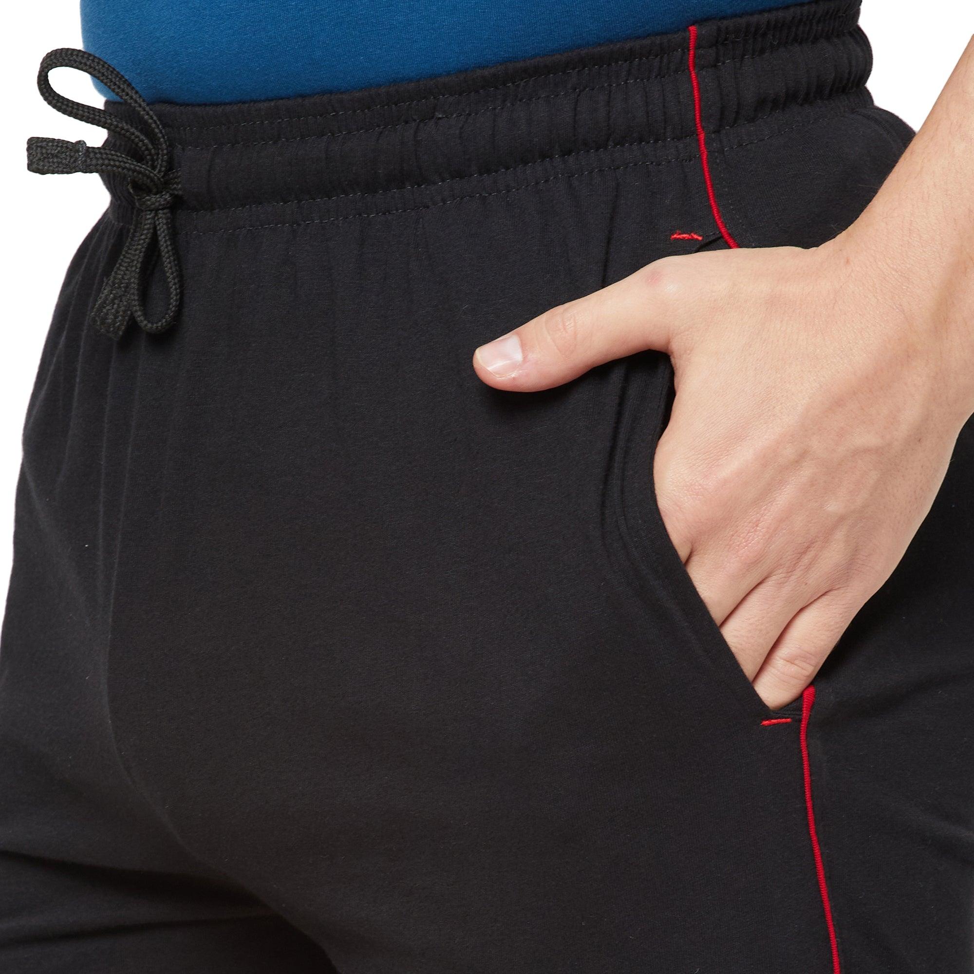 Sporto Men's Solid Casual Lounge Shorts - Black