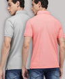 Sporto Men's Polo T-shirt -Pack of 2 [Grey & Pink]