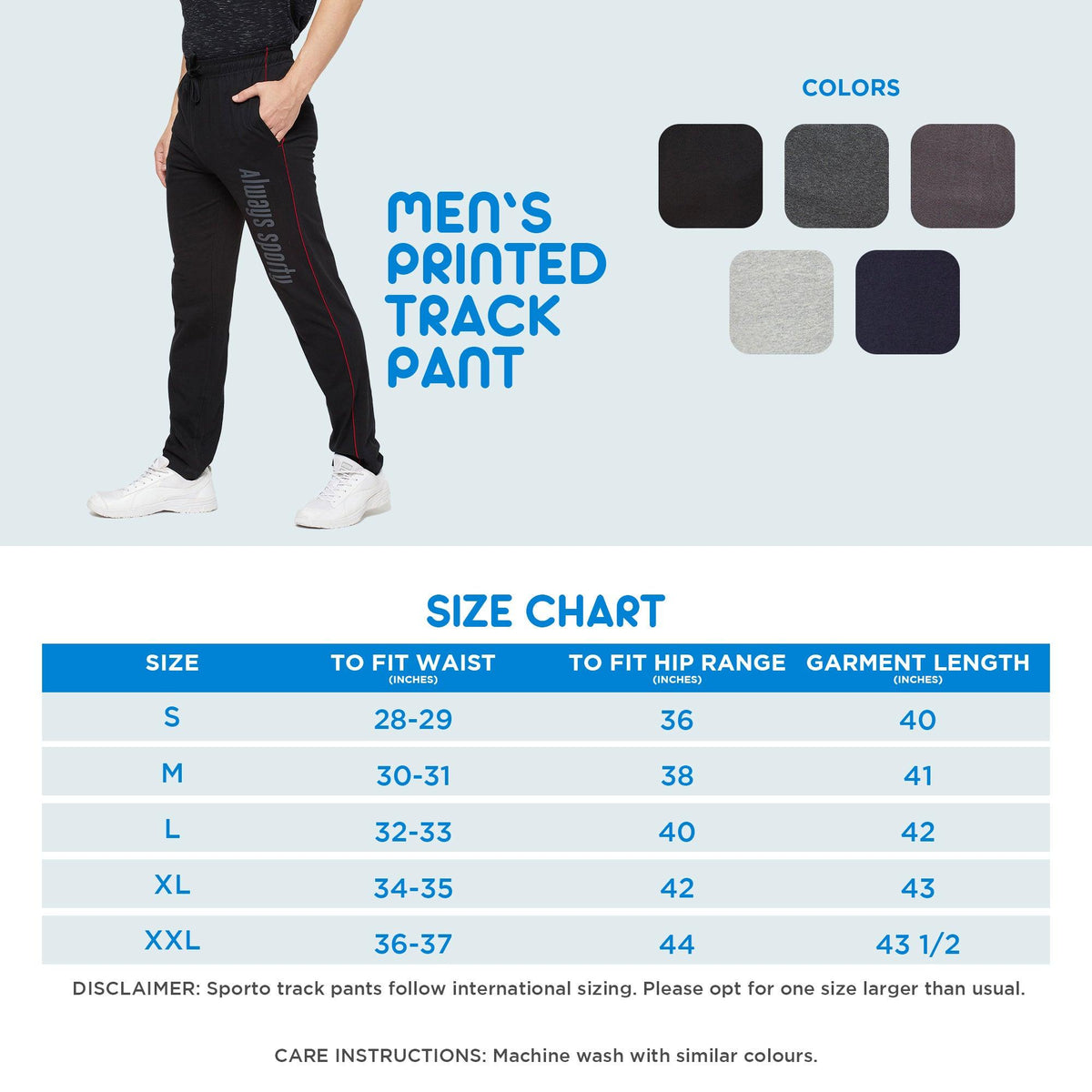 Sporto Men's Navy Printed Track Pant