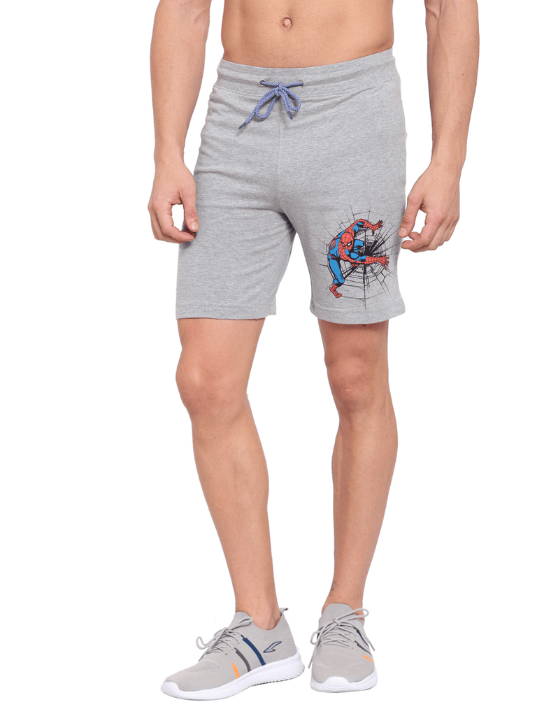 Sporto Men's Spiderman lounge Shorts - Grey Melange