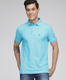 Sporto Men's Solid Polo T-Shirt - Blue Atoll