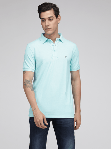 Sporto Men's Solid Polo T-Shirt Isl Paradise