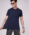 Sporto Men's Solid Fluid Cotton Tee - Dark Denim