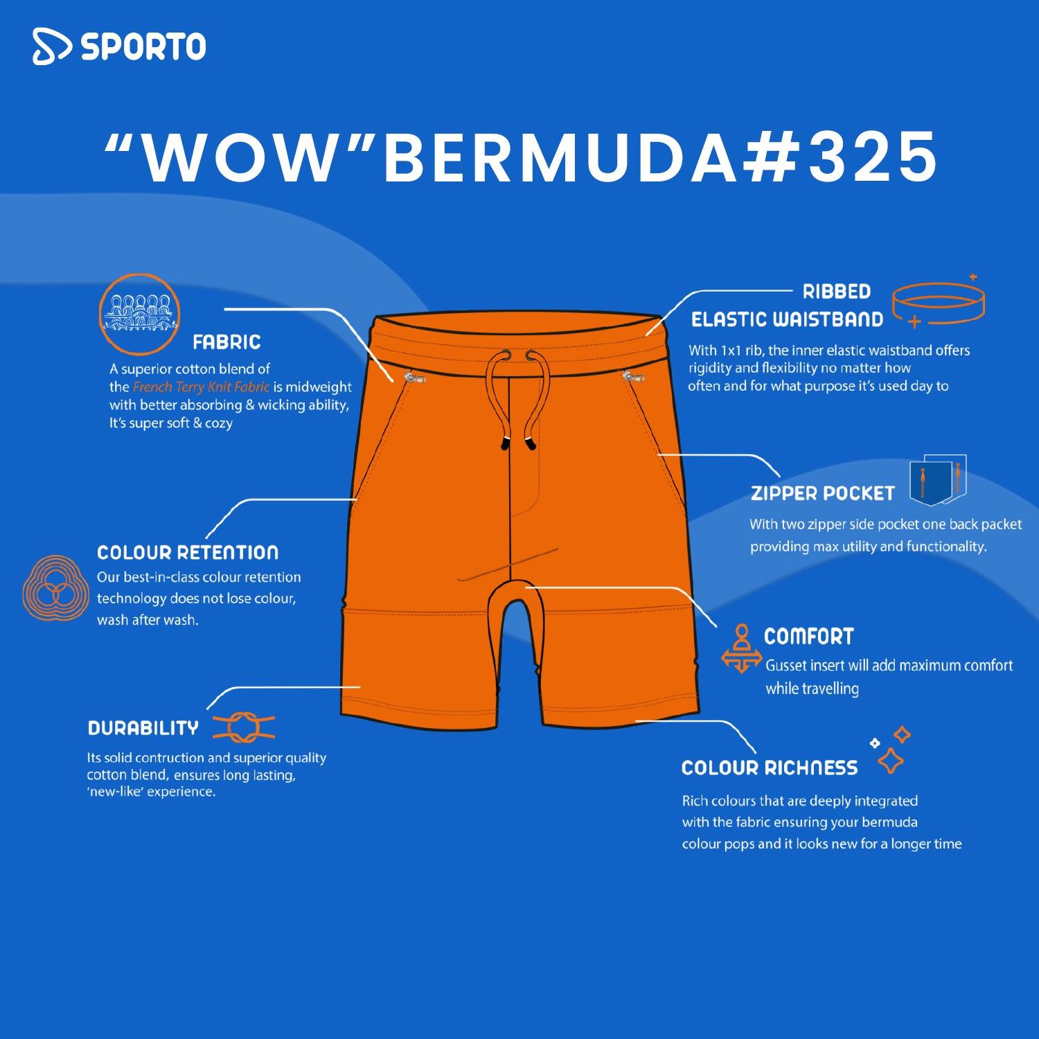 Sporto Men's Cotton Bermuda Shorts - Moon Stuck