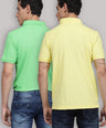 Sporto Men's Polo T-shirt - Pack of 2 [Yellow & Light Green]