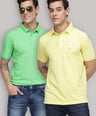 Sporto Men's Polo T-shirt - Pack of 2 [Yellow & Light Green]